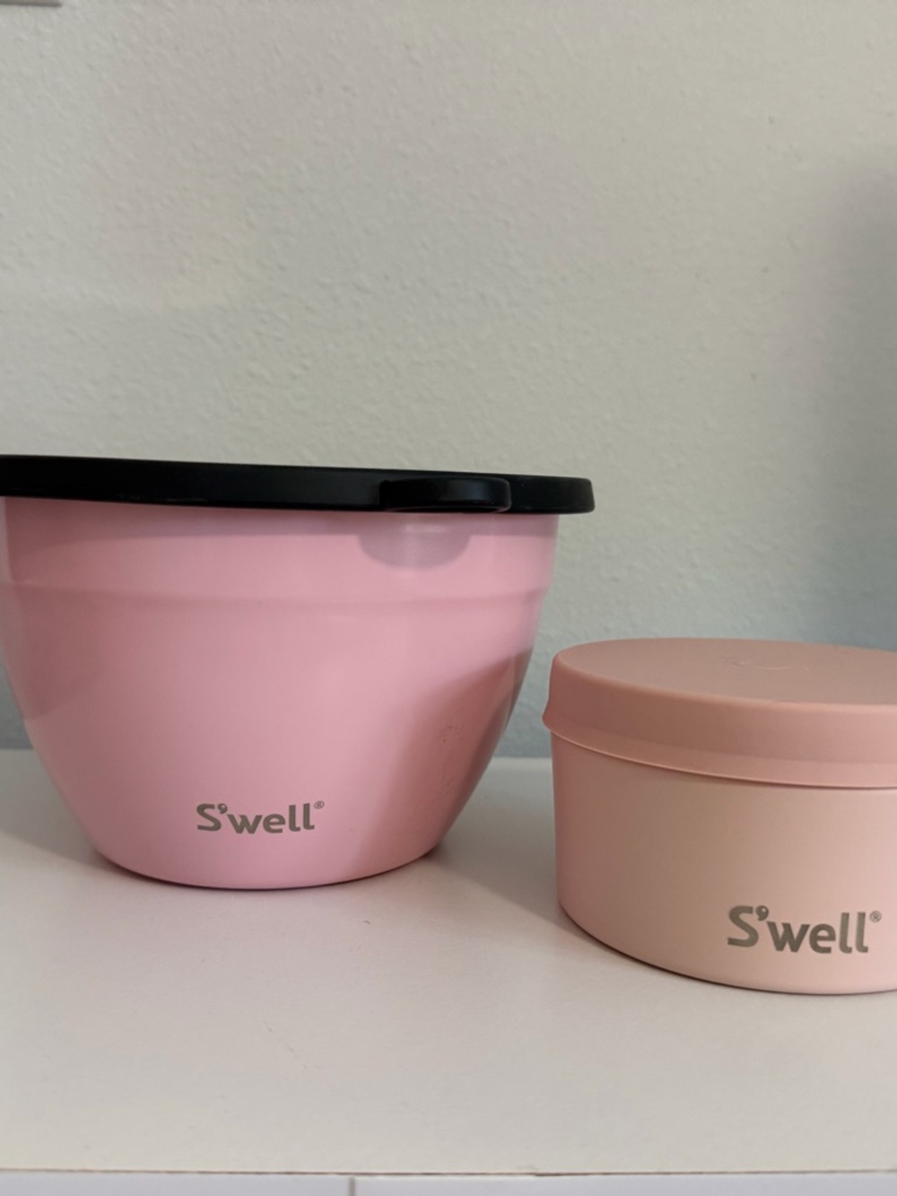 S'well Pink Insulated Bowl with Black Lid